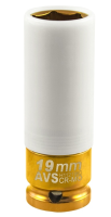 Головка торцевая ударная глубокая 6-гранная 1/2''dr (19 мм) колесная avs h11219iс