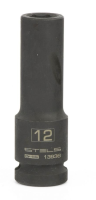 Головка ударная удлиненная шестигранная, 12 мм, 1/2", crmo// stels