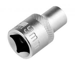 Головка торцевая, 9 мм, 12-гранная, crv, под квадрат 1/2", хромированная// stels