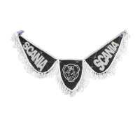 Вымпел тройной эко кожа scania черный