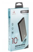 Зарядное устройство портативное amfox,10000mah,usbx2,microusb,type-c, 2.4а,led-индикац,белое apb-510