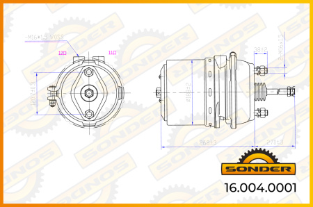 Энергоаккумулятор scania t30/30 барабанные тормоза (sonder) 160040001