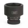 Головка ударная шестигранная, 32 мм, 1/2", crmo// stels