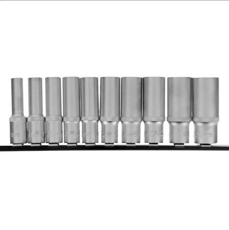 Набор удлиненных торцевых головок 3/8", 6-ти гр., crv, 10шт., 8-19мм  stels