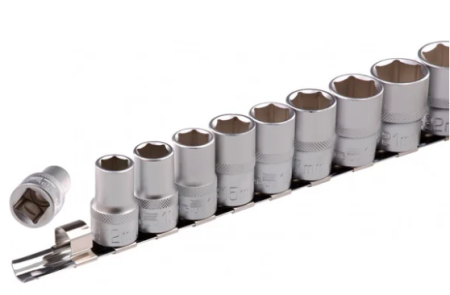 Набор удлиненных торцевых головок 1/2", 6-ти гр., crv, 10шт., 10-22мм stels