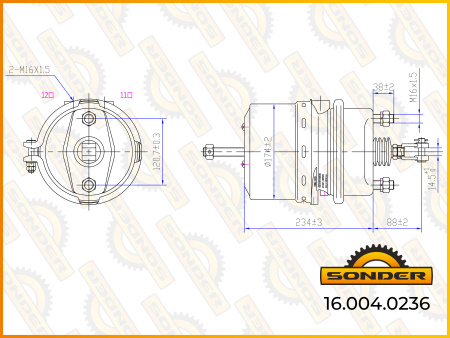 Энергоаккумулятор (кулачковый тормозз) t2424 scania (sonder)