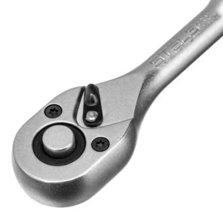 Ключ-трещотка шарнирный 1/4", сrv, 72 зуба, с быстрым сбросом, матовый хром stels