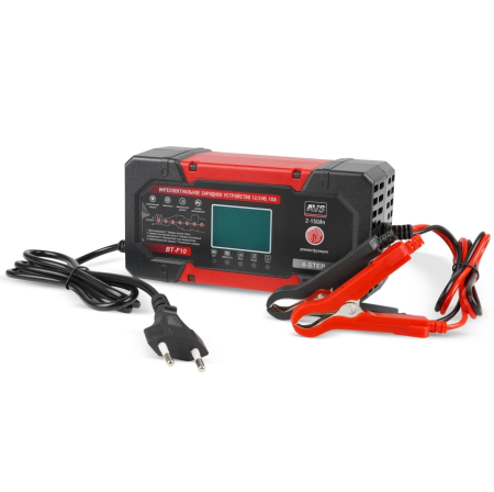 Интеллектуальное зарядное устройство для автомобильного аккумулятора avs bt-f10 (10a) 12/24v