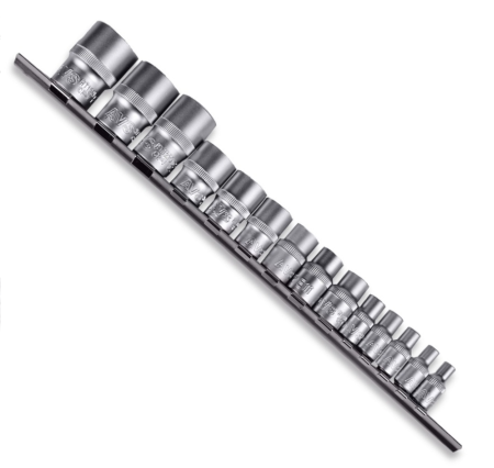 Набор головок торцевых 1/4", 3/8", 1/2"dr torx (e4-e24) (14 предметов) на держателе avs ntx-14m