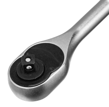 Ключ-трещотка шарнирный 1/4", сrv, 72 зуба, с быстрым сбросом, матовый хром stels